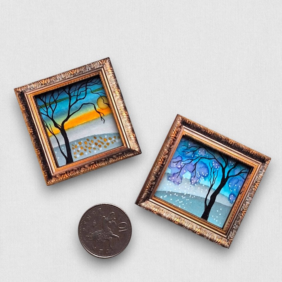 2 Tiny Original Paintings