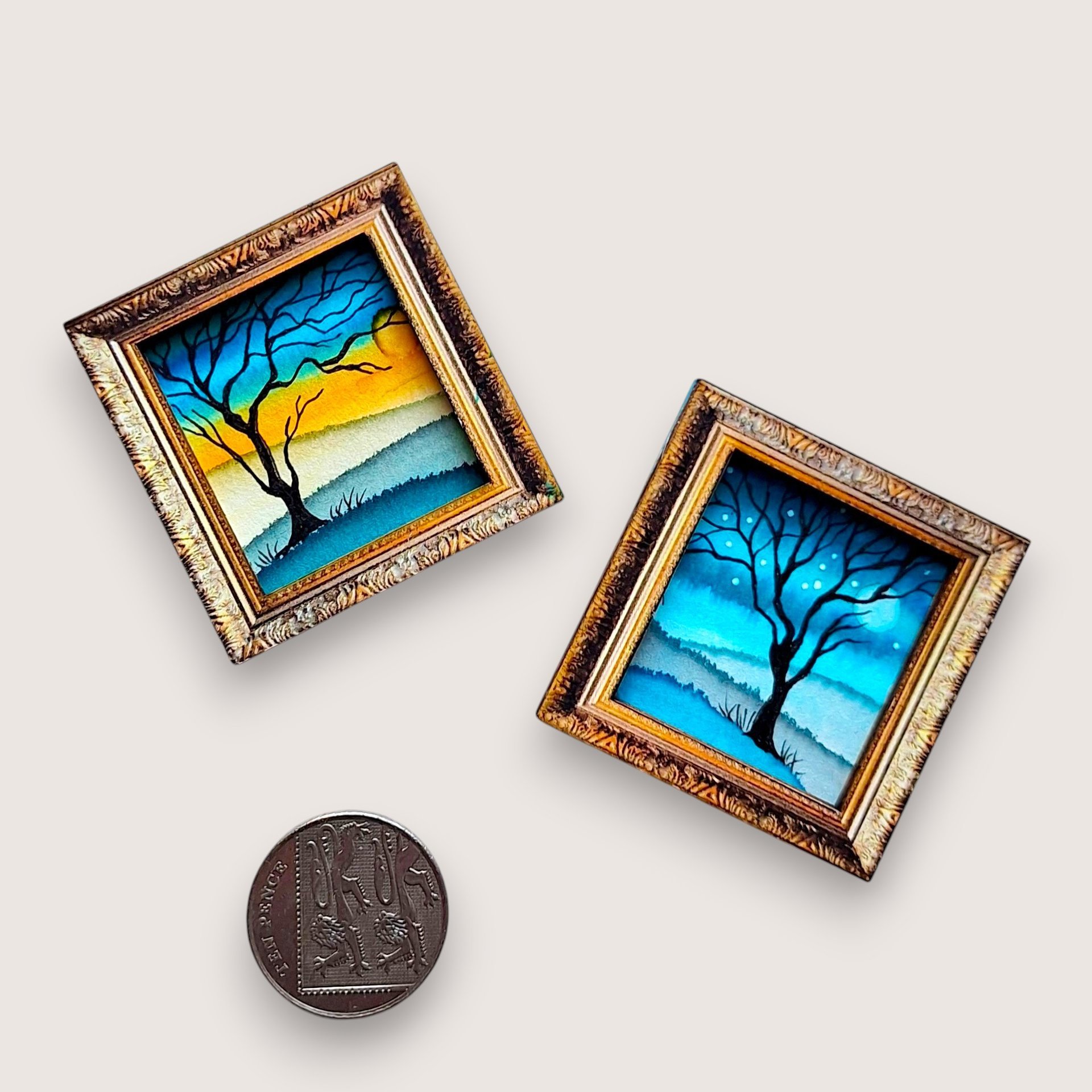 2 Tiny Original Paintings