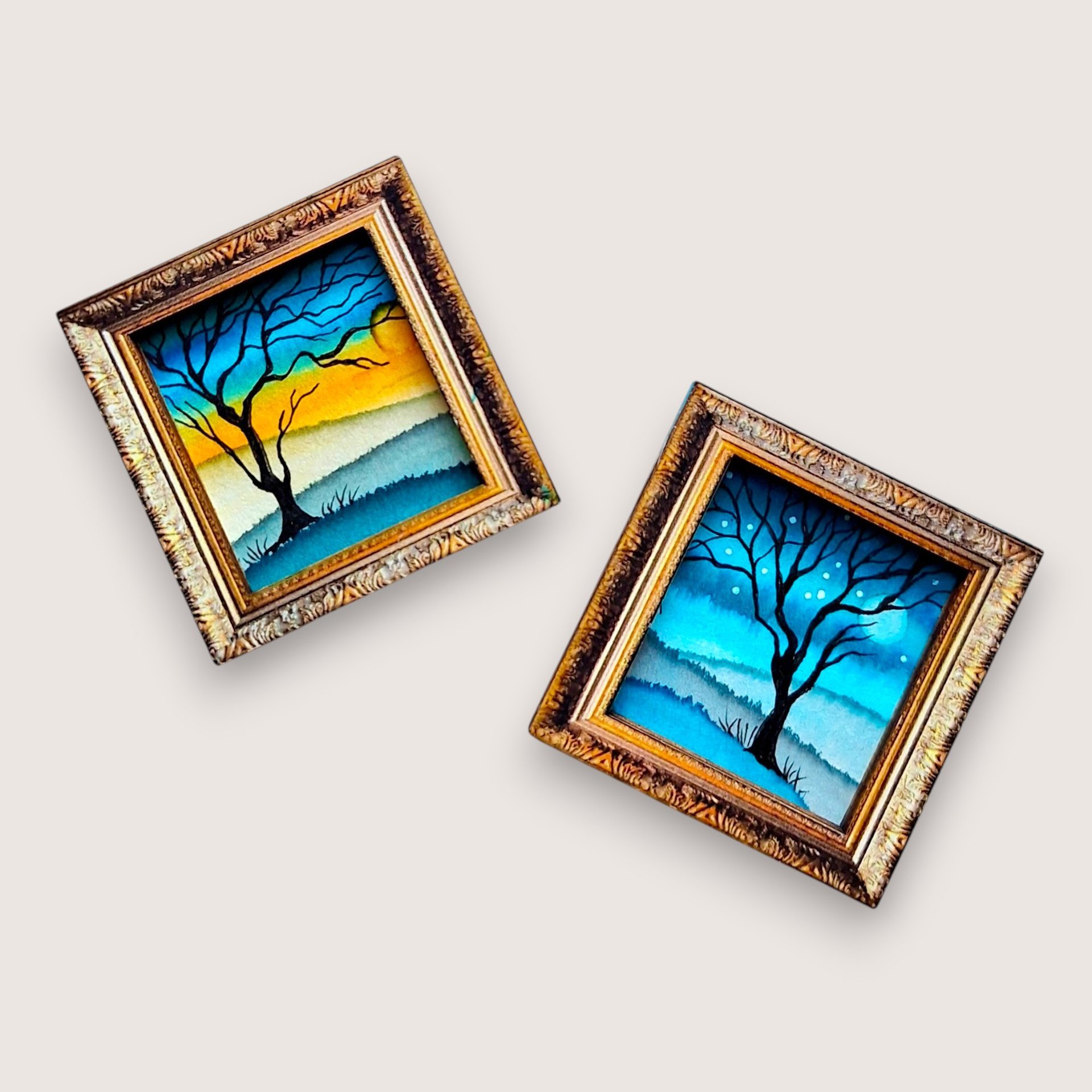 2 Tiny Original Paintings
