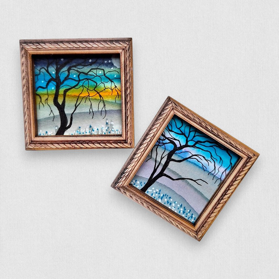 2 Tiny Original Paintings